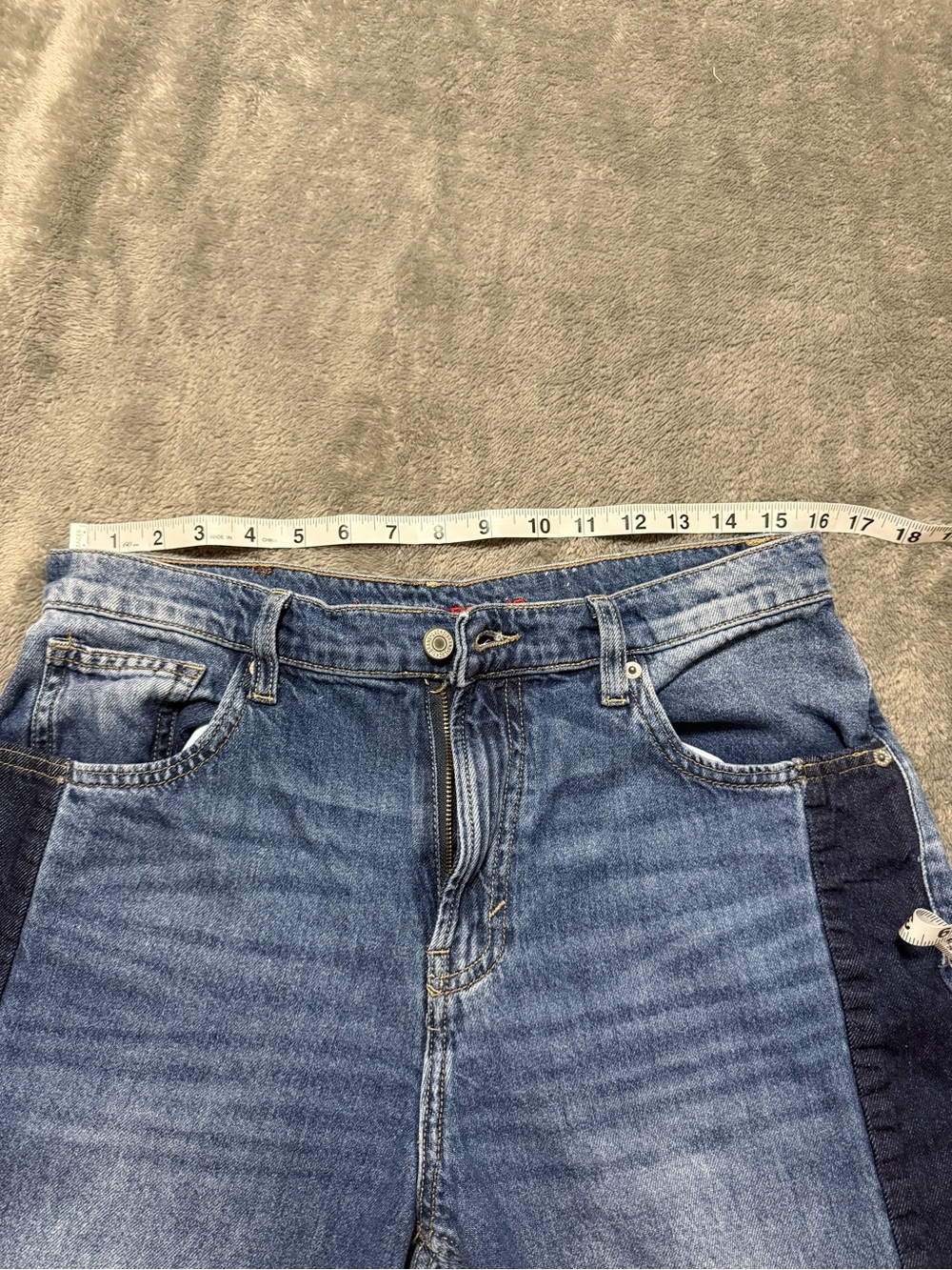 Lucky Brand Two-Tone Light and Dark Blue High-Rise Jeans
